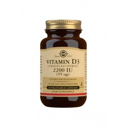 Vitamina D3 (Colecalciferol) 2200 IU 55mg SOLGAR 50 capsulas