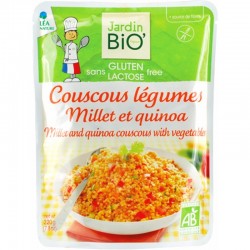 Plato preparado cuscus, verduras, mijo y quinoa sin gluten JARDIN BIO 220 gr