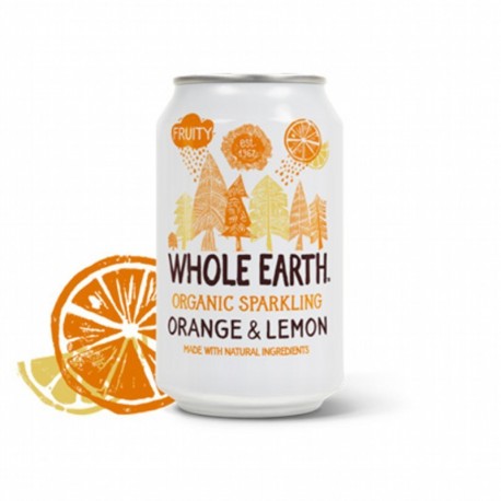 Refresco naranja y limon sin azucar WHOLE EARTH 330 ml BIO