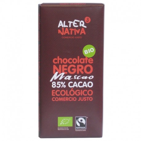 Chocolate 85% cacao mascao ALTERNATIVA 3 (80 gr) BIO