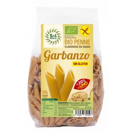 Macarron garbanzo con lino sin gluten SOL NATURAL 250 gr BIO