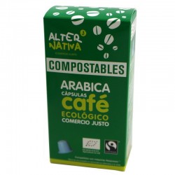 Cafe arabica ALTERNATIVA 3 (10 capsulas COMPOSTABLES) BIO