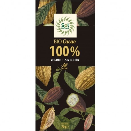Chocolate 100% SOL NATURAL 70 gr BIO