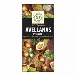 Chocolate 70% dark avellanas SOL NATURAL 70 gr BIO