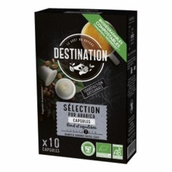 Cafe purarabica selection DESTINATION (10 capsulas COMPOSTABLES) BIO